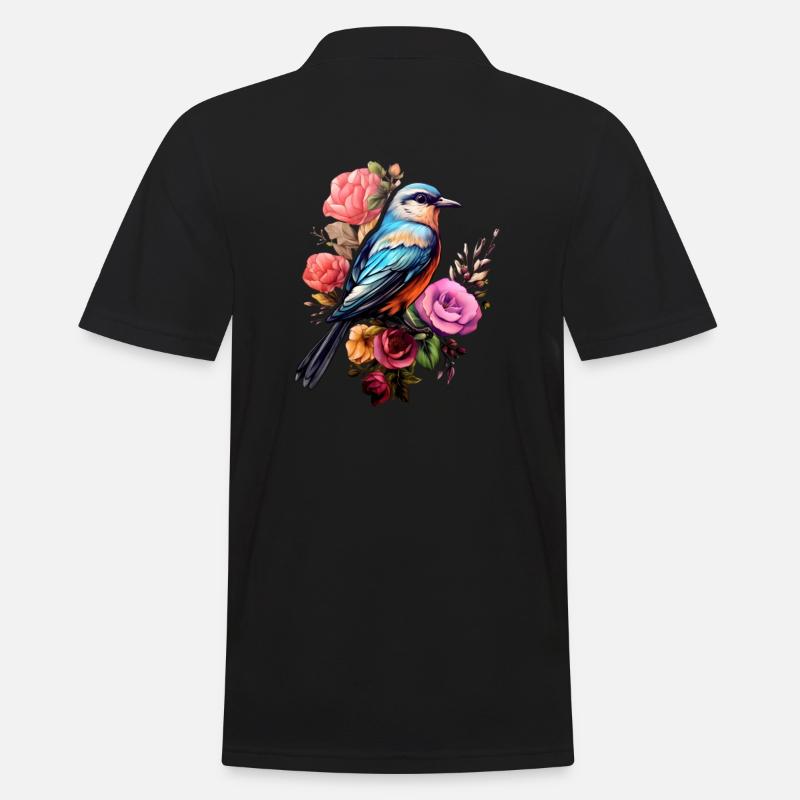 Vogel Ästhetik - Männer Poloshirt - Schwarz