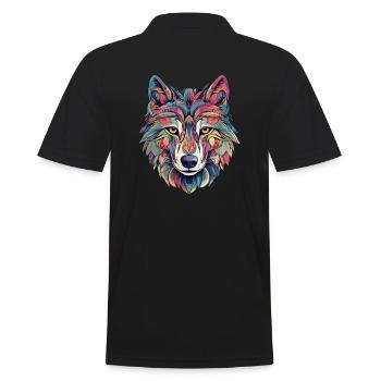 Wolf Aesthetics - Men's Polo Shirt - black - Back - Kai (181cm)