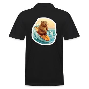 Capybara Surfeur - Polo Homme - noir - Dos - Kai (181cm)