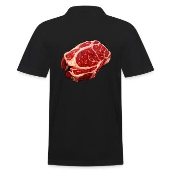 Steak Frisches Fleisch - Männer Poloshirt - Schwarz - Hinten - Kai (181cm)
