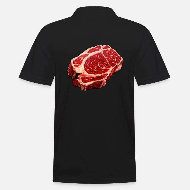 Steak Frisches Fleisch - Männer Poloshirt - Schwarz