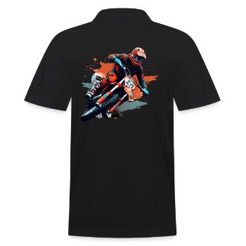 Motocross Motorcycle - Men's Polo Shirt - black - Back - Kai (181cm)