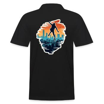 Parkour Free Running - Men's Polo Shirt - black - Back - Kai (181cm)