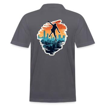 Parkour Free Running - Men's Polo Shirt - charcoal grey - Back - Nico (186cm)