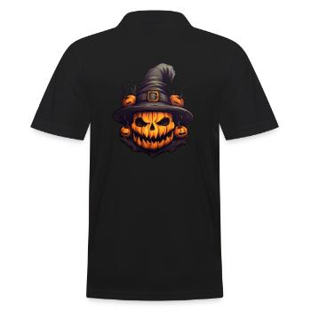 Pumpkin Witch Halloween - Men's Polo Shirt - black - Back - Kai (181cm)