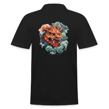 Chinese dragon - Men's Polo Shirt - black - Back - Kai (181cm)