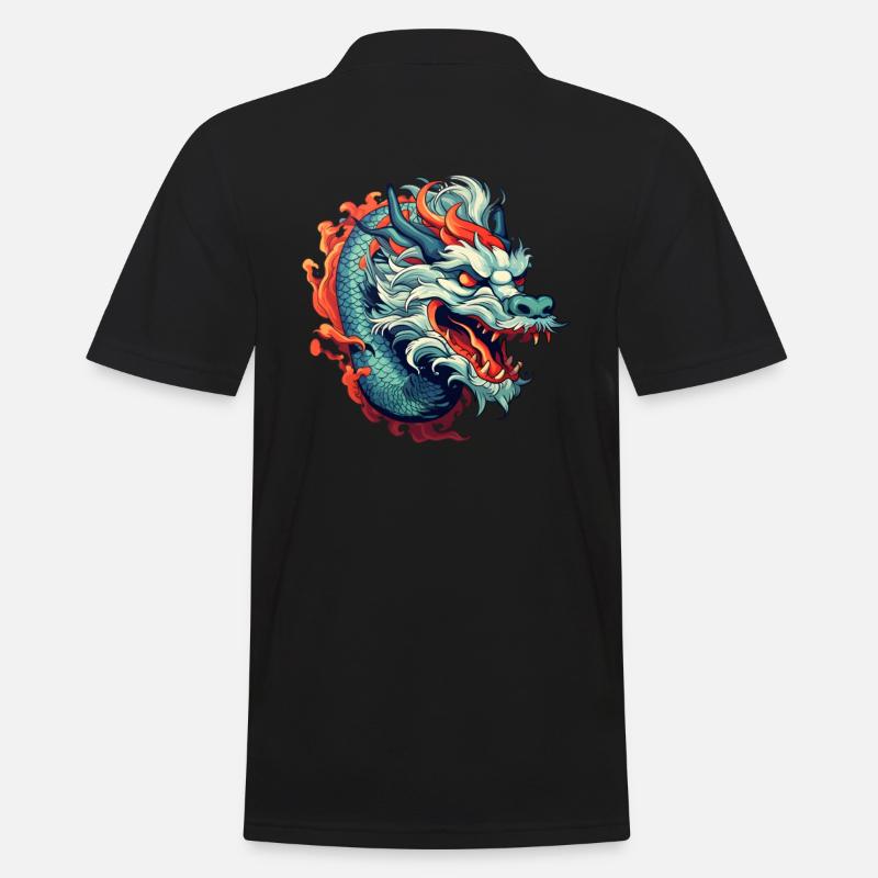Chinesischer Drache - Männer Poloshirt - Schwarz