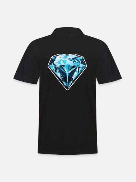 Diamond Heart - Men's Polo Shirt - black