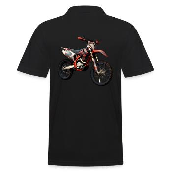 Geländemotorrad - Männer Poloshirt - Schwarz - Hinten - Kai (181cm)