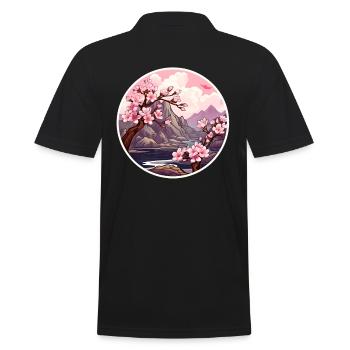 Cerisier en fleurs - Polo Homme - noir - Dos - Kai (181cm)