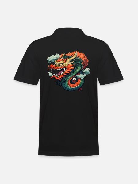 Dragon chinois - Polo Homme - noir