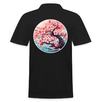 Cerisier en fleurs - Polo Homme - noir - Dos - Kai (181cm)