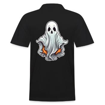 Geist Halloween Comic - Männer Poloshirt - Schwarz - Hinten - Kai (181cm)