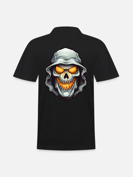 Skull Skeleton Halloween - Men's Polo Shirt - black