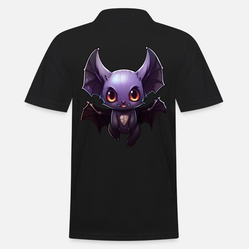 Fledermaus Anime - Männer Poloshirt - Schwarz