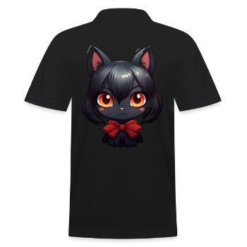 Chat noir Kawaii - Polo Homme - noir - Dos - Kai (181cm)