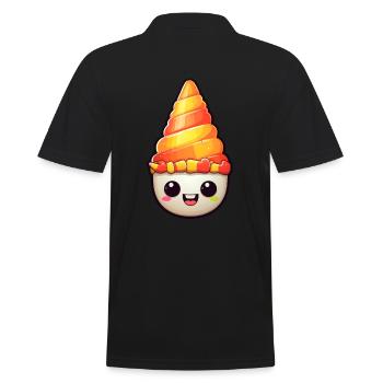 Candy Corn Halloween Kawaii - Men's Polo Shirt - black - Back - Kai (181cm)