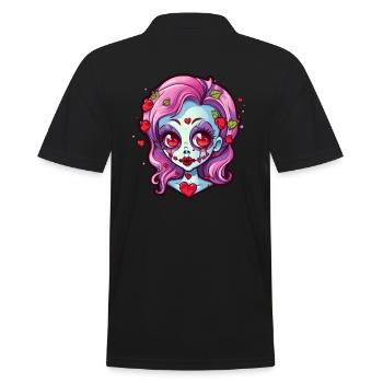 Zombie Kawaii Fille Halloween - Polo Homme - noir - Dos - Kai (181cm)