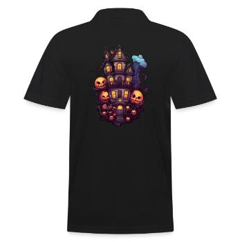 Halloween Haunted House Anime - Men's Polo Shirt - black - Back - Kai (181cm)
