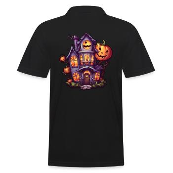 Halloween Haunted House Anime - Men's Polo Shirt - black - Back - Kai (181cm)