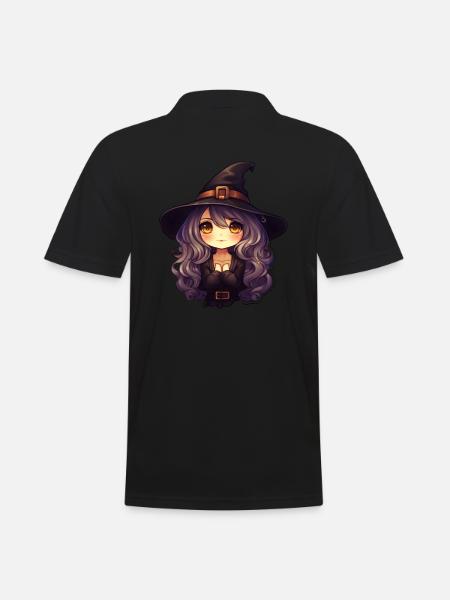 Witch Halloween Comic - Men's Polo Shirt - black