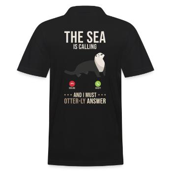 La loutre de mer dit un cadeau de loutre drôle - Polo Homme - noir - Dos - Kai (181cm)
