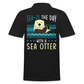 La loutre de mer dit un cadeau de loutre drôle - Polo Homme - noir - Dos - Kai (181cm)