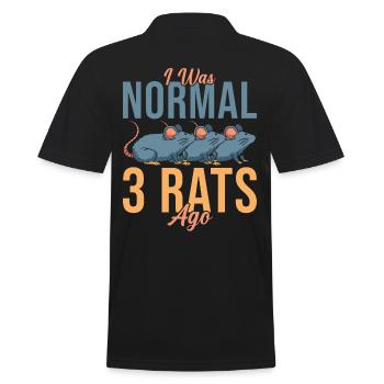 Rat Lover Gift - Men's Polo Shirt - black - Back - Kai (181cm)