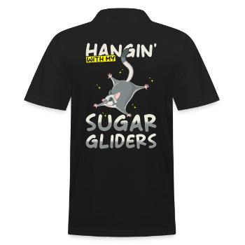 Sugar Glider Saying - Men's Polo Shirt - black - Back - Kai (181cm)