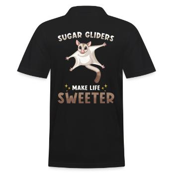 Sugar Glider Saying - Men's Polo Shirt - black - Back - Kai (181cm)