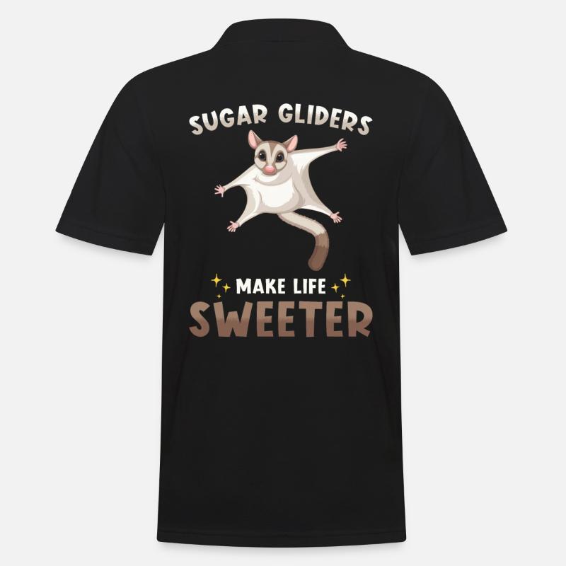 Sugar Glider Spruch - Männer Poloshirt - Schwarz