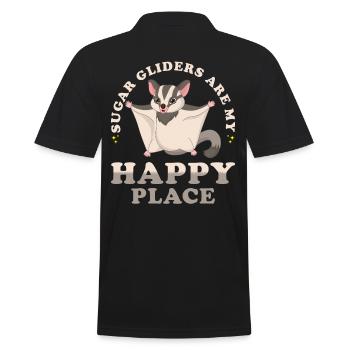 Sugar Glider Saying - Men's Polo Shirt - black - Back - Kai (181cm)