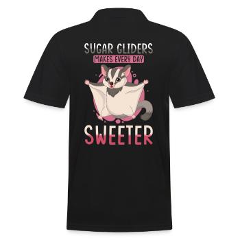 Sugar Glider Saying - Men's Polo Shirt - black - Back - Kai (181cm)