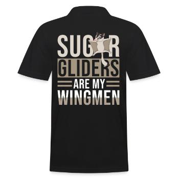Sugar Glider Saying - Men's Polo Shirt - black - Back - Kai (181cm)