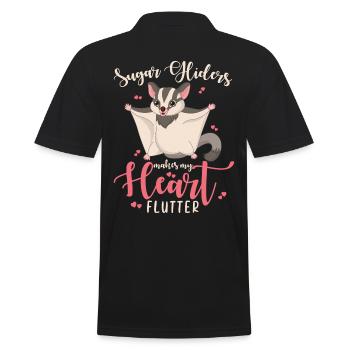 Sugar Glider Saying - Men's Polo Shirt - black - Back - Kai (181cm)