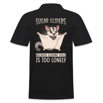 Sugar Glider Saying - Men's Polo Shirt - black - Back - Kai (181cm)