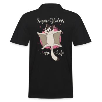 Sugar Glider Saying - Men's Polo Shirt - black - Back - Kai (181cm)