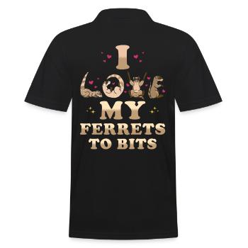 Frettchen Geschenk für Frettchen Besitzer - Männer Poloshirt - Schwarz - Hinten - Kai (181cm)