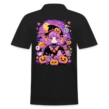 Manga Halloween - Men's Polo Shirt - black - Back - Kai (181cm)