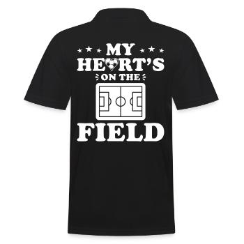 Fußball Mama Mein Herz Ist Auf Dem Spielfeld - Männer Poloshirt - Schwarz - Hinten - Kai (181cm)