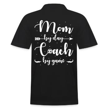 Fußball Mama Mutter Am Tag Trainer am Spieltag - Männer Poloshirt - Schwarz - Hinten - Kai (181cm)