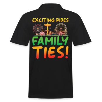 Amusement Park Folk Festival Family Outing - Men's Polo Shirt - black - Back - Kai (181cm)