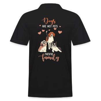 Katze Familie - Männer Poloshirt - Schwarz - Hinten - Kai (181cm)