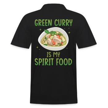 Grünes Curry ist meine Leibspeise - Männer Poloshirt - Schwarz - Hinten - Kai (181cm)
