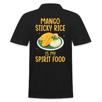 Mango Sticky Rice is my favorite dish - Men's Polo Shirt - black - Back - Kai (181cm)