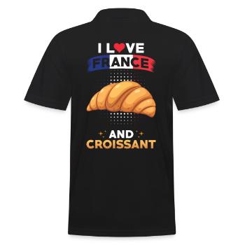 Croissant Frankreich Französische Küche - Männer Poloshirt - Schwarz - Hinten - Kai (181cm)