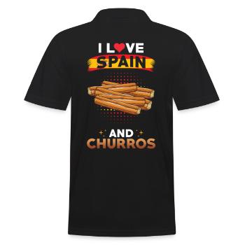 Churros Spain Spanish cuisine - Men's Polo Shirt - black - Back - Kai (181cm)
