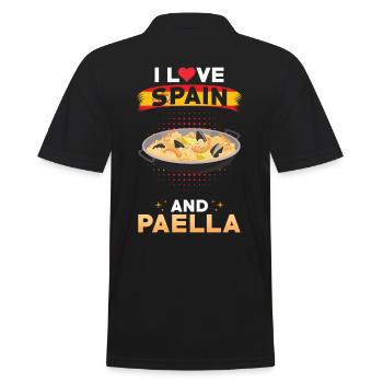 Paella Spanien Spanische Küche - Männer Poloshirt - Schwarz - Hinten - Kai (181cm)