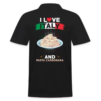 Pasta Carbonara, Italie, cuisine italienne - Polo Homme - noir - Dos - Kai (181cm)