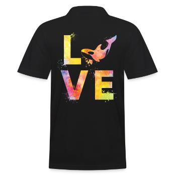 Orca liebe - Männer Poloshirt - Schwarz - Hinten - Kai (181cm)